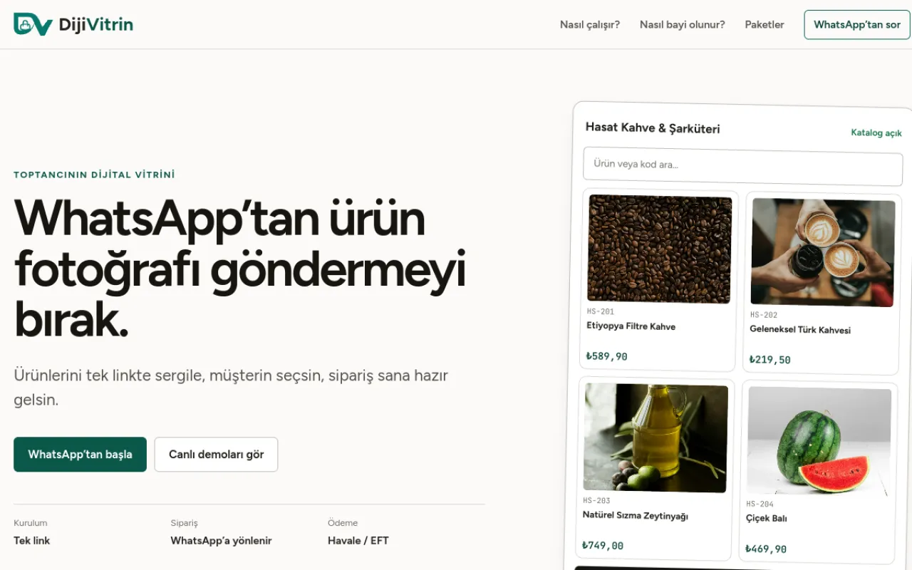 DijiVitrin website screenshot