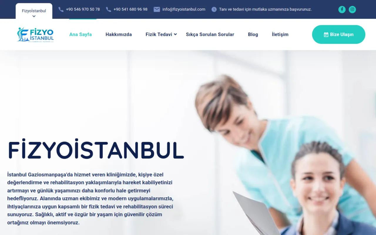 Fizyoİstanbul website screenshot