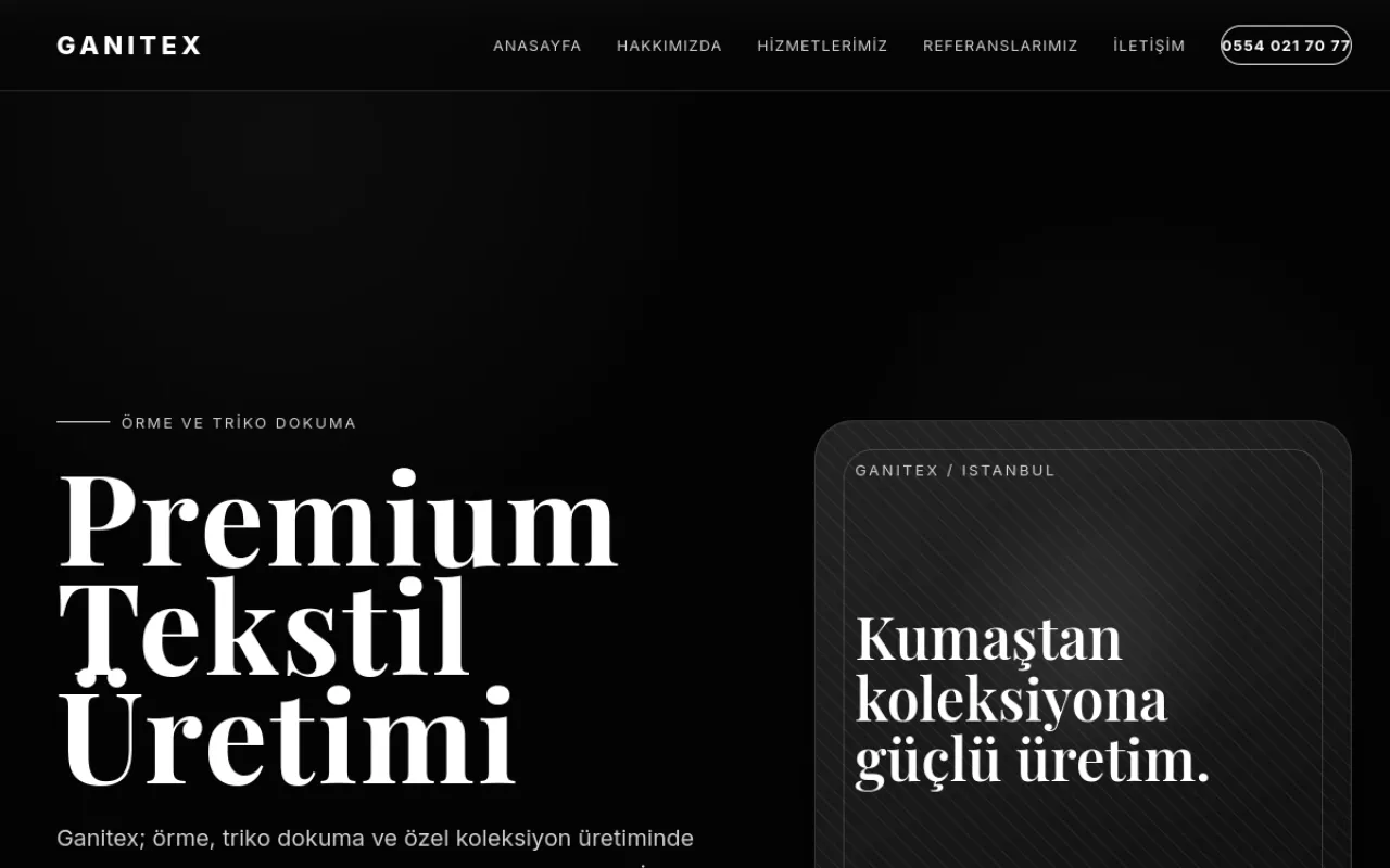 Ganitex website screenshot