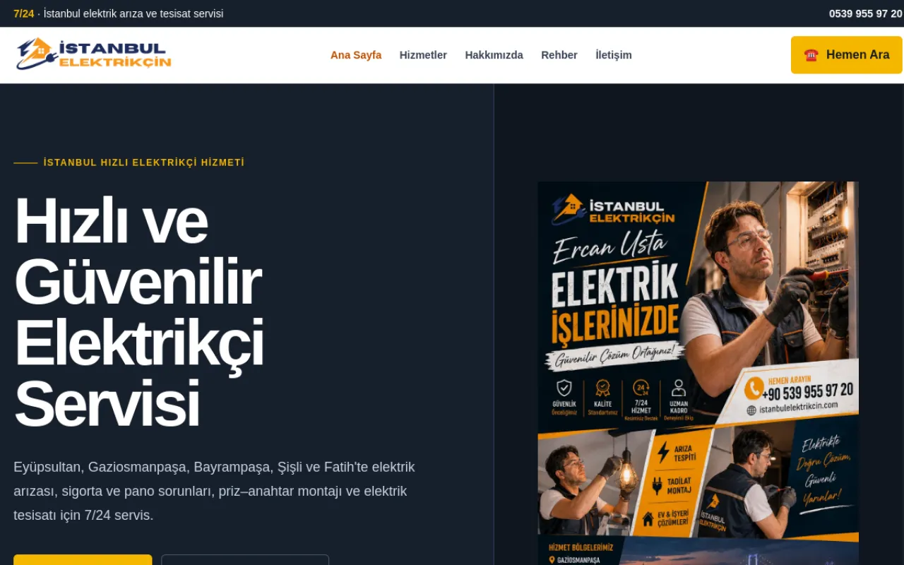 İstanbul Elektrikçi — Service website