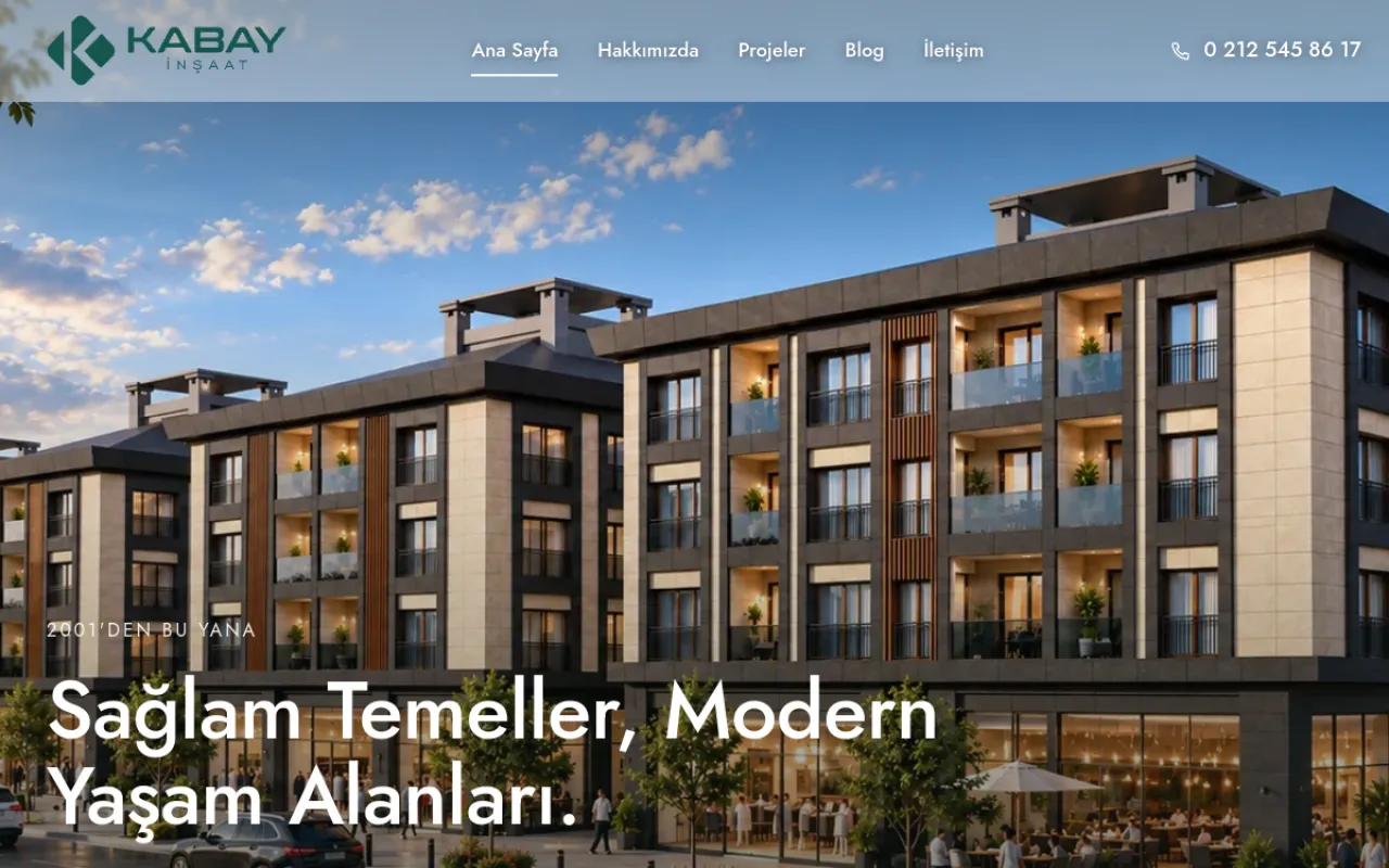 Kabay İnşaat website screenshot