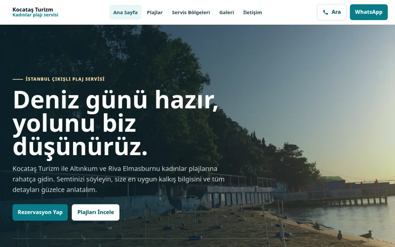 Kocataş Turizm website screenshot