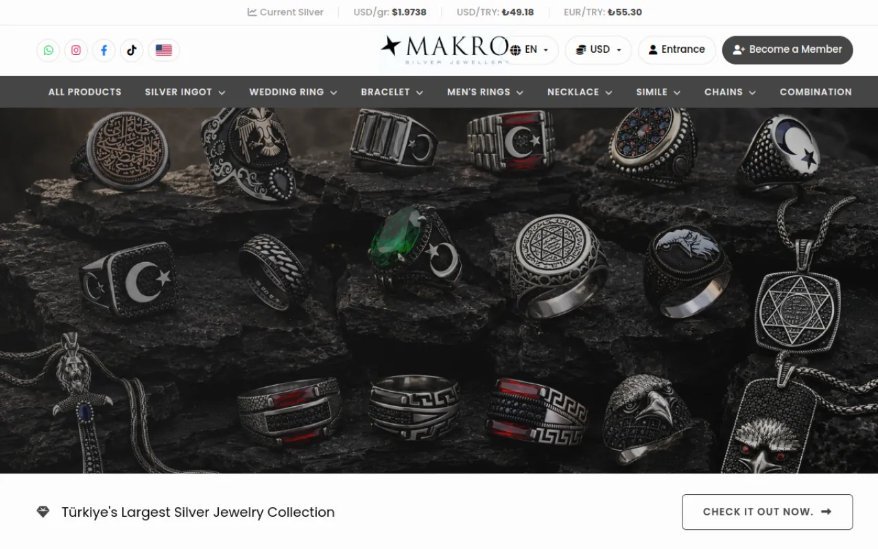 Makro Silver website screenshot