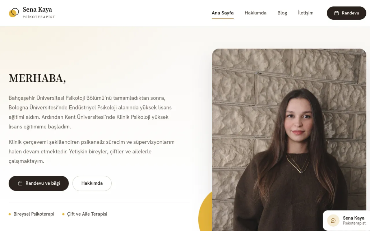 Psikolog Sena Kaya — Personal website