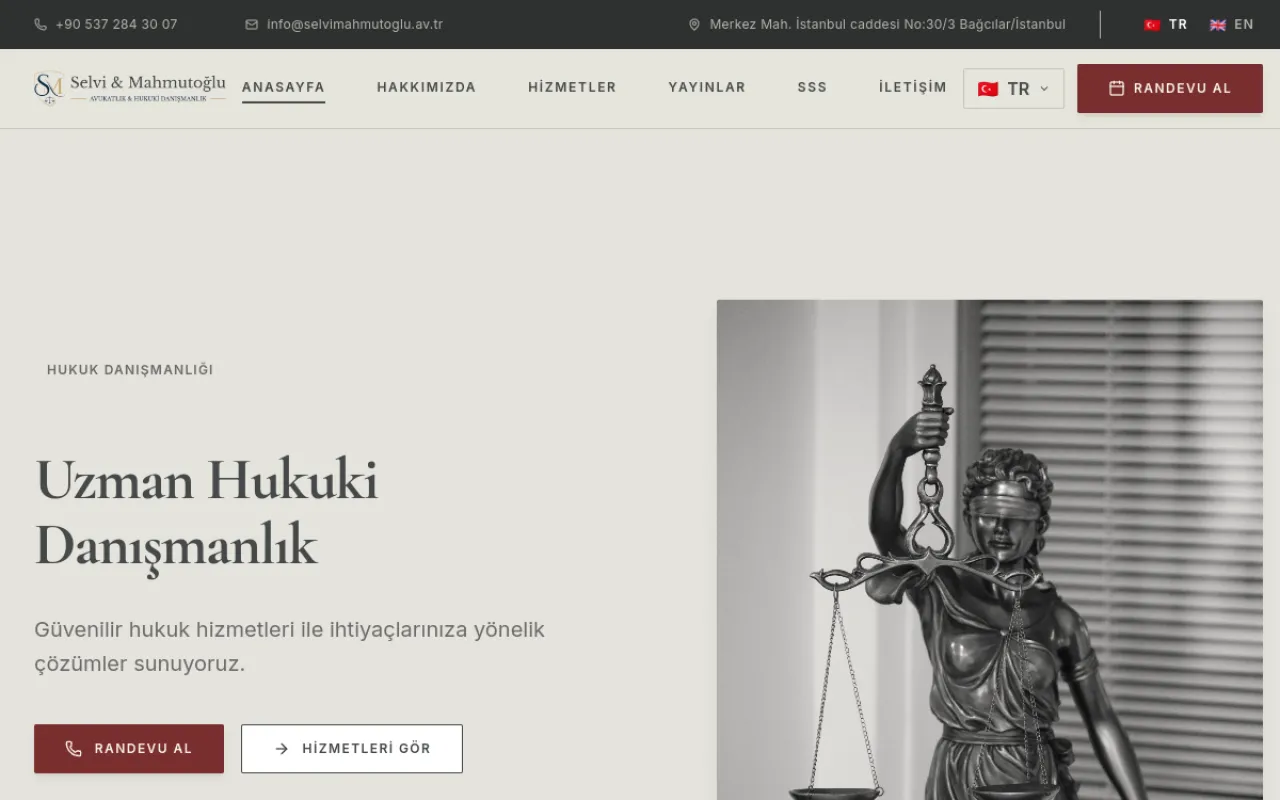 Selvi & Mahmutoğlu Hukuk Bürosu website screenshot